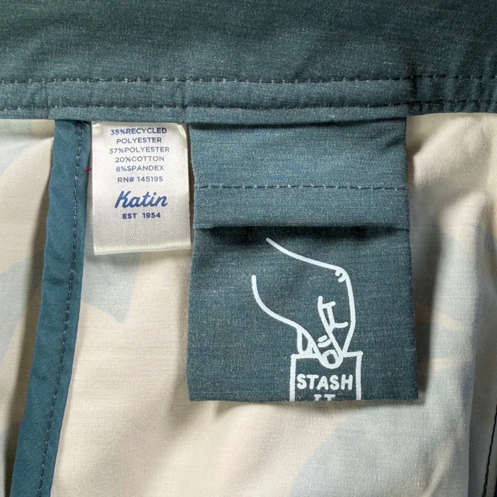NEW Katin Cruz Hybrid‎ Trunk Board Shorts Mens 38 Slate Blue Tropical Floral